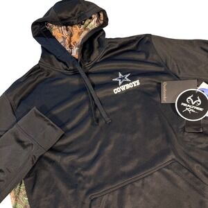 NFL Dallas Cowboys Realtree Men L Hoodie Dri-Fit Camo Pullover Hunting NWT black